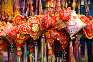 Lucky knot for Chinese New Year decoration in Chinatown