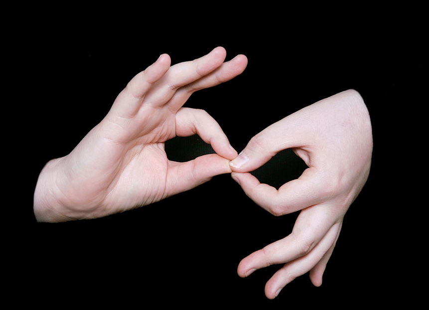A gesture in Sign Language - British Sign language